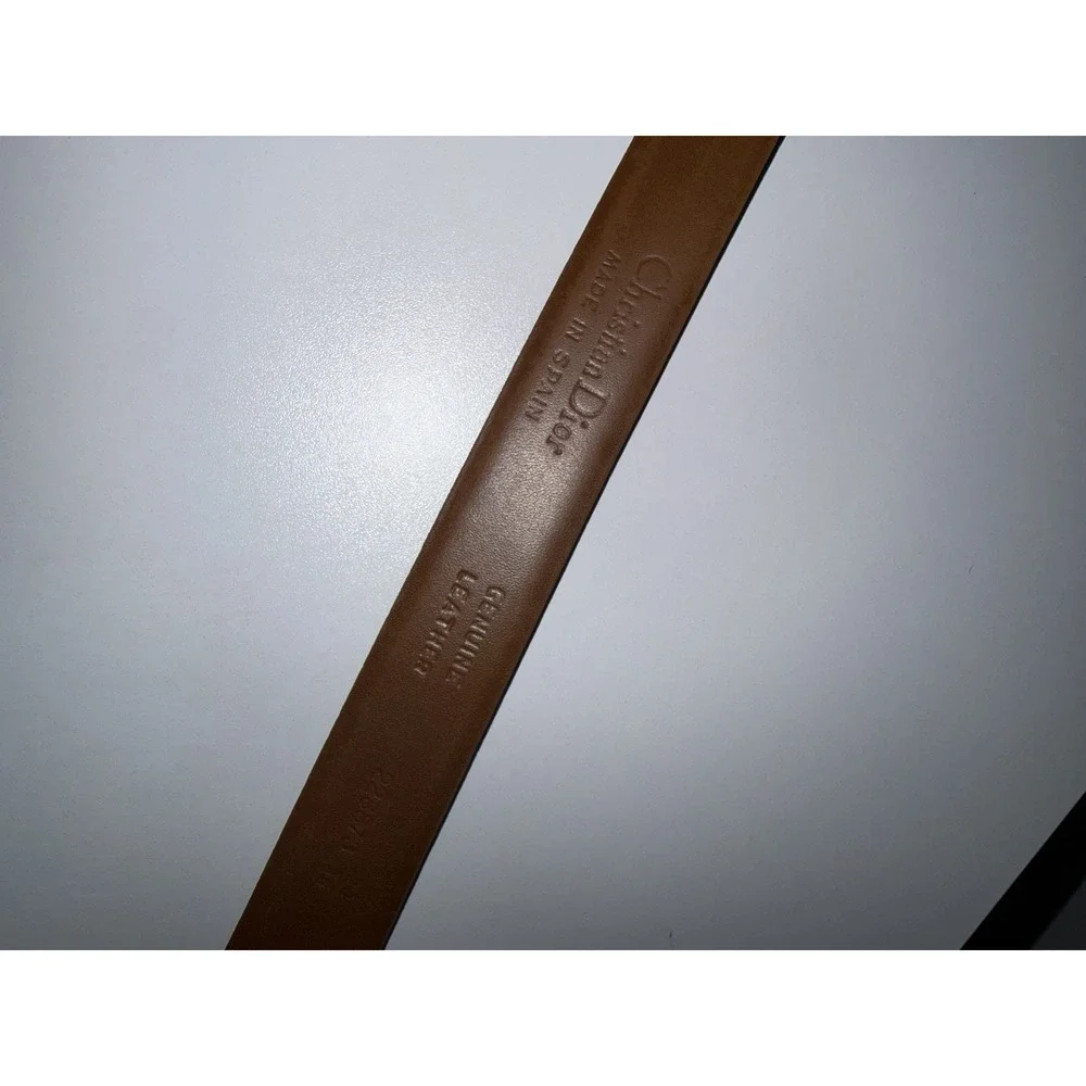 Vintage Christian Dior Belt Brown Split‎ Leather 90/36 Made In Spain *READ*